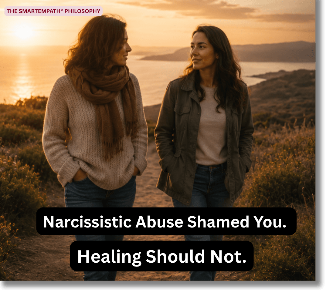 SmartEmpath® Values & Philosophy Narcissistic abuse shamed you. Healing should not.